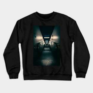 Dark Liminal Subway Escalator Photograph Crewneck Sweatshirt